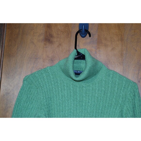 Mariele Waithe 100% Cashmere Sweater Womens Large Turtleneck Cable Knit - Picture 3 of 4